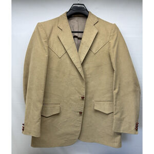 Vtg H BAR C CALIFORNIA RANCHWEAR Men's 46 Long Tan Corduroy Western Sport Coat